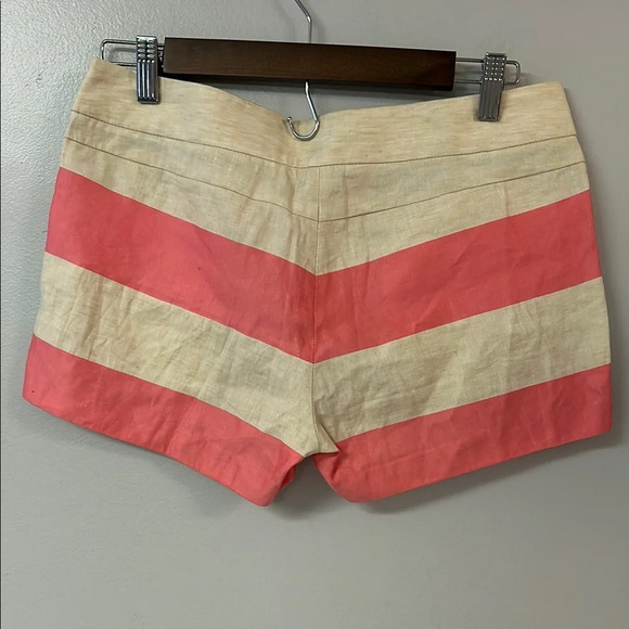 Pink and Tan Bermuda Shorts with Striped Pattern - Picture 3 of 3